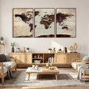 World Map Canvas Triptych – Colorful Global Wall Art for by MyGreatCanvas | Canvas Wall Art Prints | Photo Prints & Wall Decor