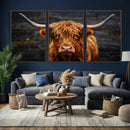 Highland Cow Wall Art Canvas Print, Rustic Farm Animal by MyGreatCanvas | Canvas Wall Art Prints | Photo Prints & Wall Decor