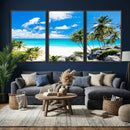 Barbados Beach Wall Art Canvas Print, Palm Tree Ocean by MyGreatCanvas | Canvas Wall Art Prints | Photo Prints & Wall Decor