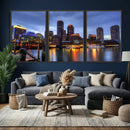 Boston Wall Art Canvas Print, Boston City Downtown Night by MyGreatCanvas | Canvas Wall Art Prints | Photo Prints & Wall Decor