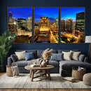 Chicago Wall Art Canvas Print - Chicago City Downtown Night by MyGreatCanvas | Canvas Wall Art Prints | Photo Prints & Wall Decor