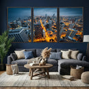 Chicago Wall Art Canvas Print - Chicago City Downtown Night by MyGreatCanvas | Canvas Wall Art Prints | Photo Prints & Wall Decor
