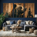 Rustic Bear Wall Art Canvas Print – Woodland Wildlife by MyGreatCanvas | Canvas Wall Art Prints | Photo Prints & Wall Decor