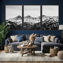 Black and White Mountain Wall Art Canvas Print, Snowy Alpine by MyGreatCanvas | Canvas Wall Art Prints | Photo Prints & Wall Decor