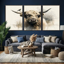 Abstract Highland Cow Wall Art Canvas Print, Rustic Farm by MyGreatCanvas | Canvas Wall Art Prints | Photo Prints & Wall Decor