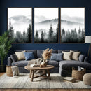 Misty Pine Forest Mountain Landscape Wall Art Canvas Print by MyGreatCanvas | Canvas Wall Art Prints | Photo Prints & Wall Decor