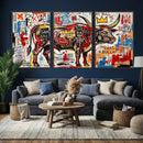 Texas Bull Wall Art Canvas Print, Abstract Graffiti Bull by MyGreatCanvas | Canvas Wall Art Prints | Photo Prints & Wall Decor