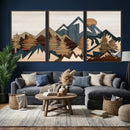 Wood Style Mountain Wall Art Canvas Print, Layered Wood by MyGreatCanvas | Canvas Wall Art Prints | Photo Prints & Wall Decor