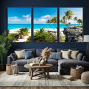 Tropical Beach Wall Art Canvas Print, Palm Tree Ocean by MyGreatCanvas | Canvas Wall Art Prints | Photo Prints & Wall Decor