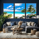 Tropical Beach Wall Art Canvas Print, Palm Tree Ocean by MyGreatCanvas | Canvas Wall Art Prints | Photo Prints & Wall Decor