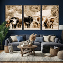 Western Longhorn Herd Wall Art Canvas Print, Sepia Texas by MyGreatCanvas | Canvas Wall Art Prints | Photo Prints & Wall Decor