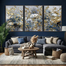 Abstract Floral Wall Art Canvas Print – Gold and Blue by MyGreatCanvas | Canvas Wall Art Prints | Photo Prints & Wall Decor