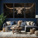 Vintage Longhorn Bull Wall Art Canvas Print – Rustic Western by MyGreatCanvas | Canvas Wall Art Prints | Photo Prints & Wall Decor