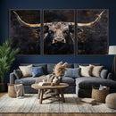 Abstract Longhorn Bull Wall Art Canvas Print – Rustic by MyGreatCanvas | Canvas Wall Art Prints | Photo Prints & Wall Decor