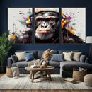 Dj Monkey Wall Art Canvas Print – Colorful Pop Art Banksy by MyGreatCanvas | Canvas Wall Art Prints | Photo Prints & Wall Decor