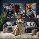 Graffiti Baseball Player Street Art Wall Art Canvas Print