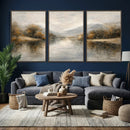 Neutral Abstract River Landscape Wall Art Canvas Print by MyGreatCanvas | Canvas Wall Art Prints | Photo Prints & Wall Decor