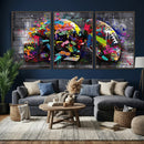 Graffiti American Football Helmet Street Art Wall Art Canvas by MyGreatCanvas | Canvas Wall Art Prints | Photo Prints & Wall Decor