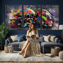 Graffiti American Football Helmet Street Art Wall Art Canvas
