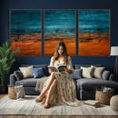 Teal Orange Abstract Wall Art Canvas Print Modern Large by MyGreatCanvas | Canvas Wall Art Prints | Photo Prints & Wall Decor