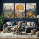 Boho Mountain Landscape Large Wall Art, Horizontal Gold by MyGreatCanvas | Canvas Wall Art Prints | Photo Prints & Wall Decor