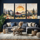 Boho Mountain Landscape Large Wall Art, Horizontal Gold by MyGreatCanvas | Canvas Wall Art Prints | Photo Prints & Wall Decor