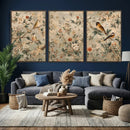 Vintage Birds and Flowers Wall Art Canvas Print, Botanical by MyGreatCanvas | Canvas Wall Art Prints | Photo Prints & Wall Decor