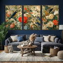 Vintage Birds and Flowers Wall Art Canvas Print, Botanical by MyGreatCanvas | Canvas Wall Art Prints | Photo Prints & Wall Decor