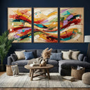 Geometric Abstract Wall Art Canvas Print, Orange Blue by MyGreatCanvas | Canvas Wall Art Prints | Photo Prints & Wall Decor