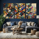 Geometric Abstract Wall Art Canvas Print, Orange Blue by MyGreatCanvas | Canvas Wall Art Prints | Photo Prints & Wall Decor