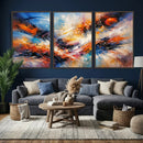 Lyrical Abstraction Wall Art Canvas Print, Orange Blue by MyGreatCanvas | Canvas Wall Art Prints | Photo Prints & Wall Decor