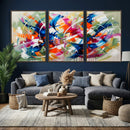 Geometric Abstract Wall Art Canvas Print, Orange Blue by MyGreatCanvas | Canvas Wall Art Prints | Photo Prints & Wall Decor