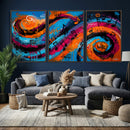 Geometric Abstract Wall Art Canvas Print, Orange Blue by MyGreatCanvas | Canvas Wall Art Prints | Photo Prints & Wall Decor