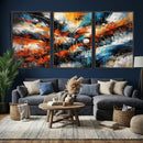 Geometric Abstract Wall Art Canvas Print, Orange Blue by MyGreatCanvas | Canvas Wall Art Prints | Photo Prints & Wall Decor