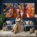 African American Jazz Singer Canvas Art — Red Dress Black by MyGreatCanvas | Canvas Wall Art Prints | Photo Prints & Wall Decor