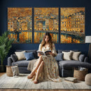 Gustav Klimt Golden Cityscape Wall Art Canvas Print, Framed by MyGreatCanvas | Canvas Wall Art Prints | Photo Prints & Wall Decor
