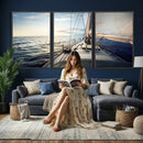 Sailboat Wall Art Canvas Print, Ocean Sunset Sailing Framed by MyGreatCanvas | Canvas Wall Art Prints | Photo Prints & Wall Decor