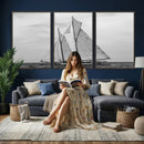 Vintage Sailboat Wall Art Canvas Print, Black and White by MyGreatCanvas | Canvas Wall Art Prints | Photo Prints & Wall Decor