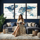 Watercolor World Map Canvas Wall Art Print – Abstract by MyGreatCanvas | Canvas Wall Art Prints | Photo Prints & Wall Decor