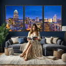 Charlotte Skyline Canvas Wall Art Print – North Carolina Cityscape Photography Print by MyGreatCanvas | Canvas Wall Art Prints | Photo Prints & Wall Decor
