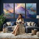 Colorful Abstract Canvas Wall Art Print, Vibrant Popup Color Art Print
