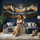 Abstract Mountain Wall Art Canvas Print Modern Landscape Painting Print
