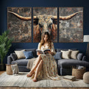 Texas Longhorn Skull Canvas Wall Art Rustic Western Decor Print by MyGreatCanvas | Canvas Wall Art Prints | Photo Prints & Wall Decor