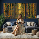 Gustav Klimt Style Forest Canvas Wall Art, Golden Forest Path Floral Art Nouveau Print, Enchanted Woodland Decor by MyGreatCanvas | Canvas Wall Art Prints | Photo Prints & Wall Decor