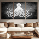 Black White Octopus Wall Art Canvas Print by MyGreatCanvas | Canvas Wall Art Prints | Photo Prints & Wall Decor