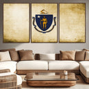 Massachusetts Flag Wall Art Canvas Print