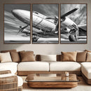 Vintage Airplane on Runway Canvas Print by MyGreatCanvas | Canvas Wall Art Prints | Photo Prints & Wall Decor