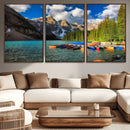 Moraine Lake 3-Panel Wall Art, Majestic Mountain and Lake by MyGreatCanvas | Canvas Wall Art Prints | Photo Prints & Wall Decor