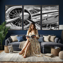 Vintage Antique Airplane Wall Art Canvas Print