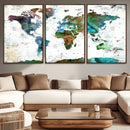 Modern Watercolor World Map Canvas Wall Art – Framed by MyGreatCanvas | Canvas Wall Art Prints | Photo Prints & Wall Decor